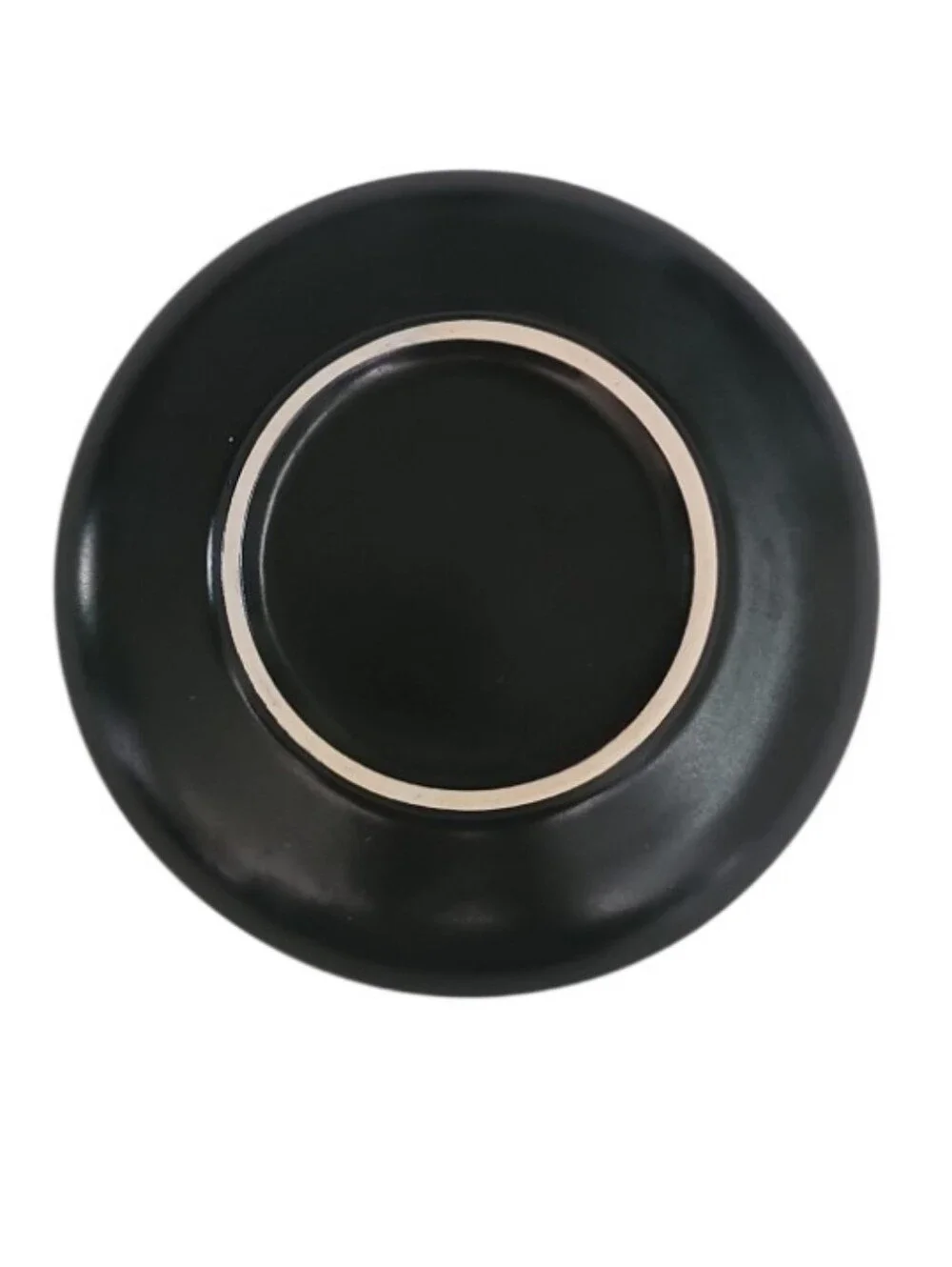 Hand Painted Black Espresso Cup Saucer Set 2 Modern Artisan Pottery Demitasse